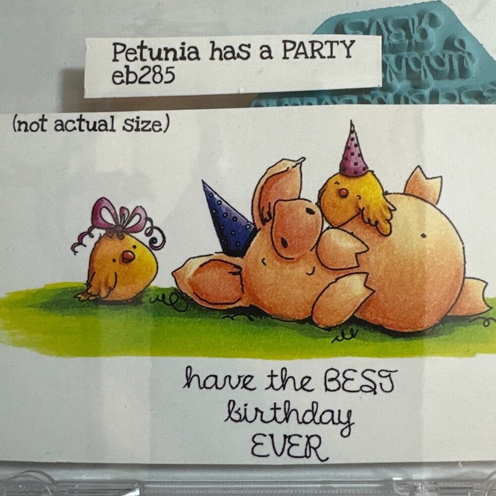 Stamping Bella Rubber Cling Stamp Set "Petunia Has A Party" Pig Stamp EB285